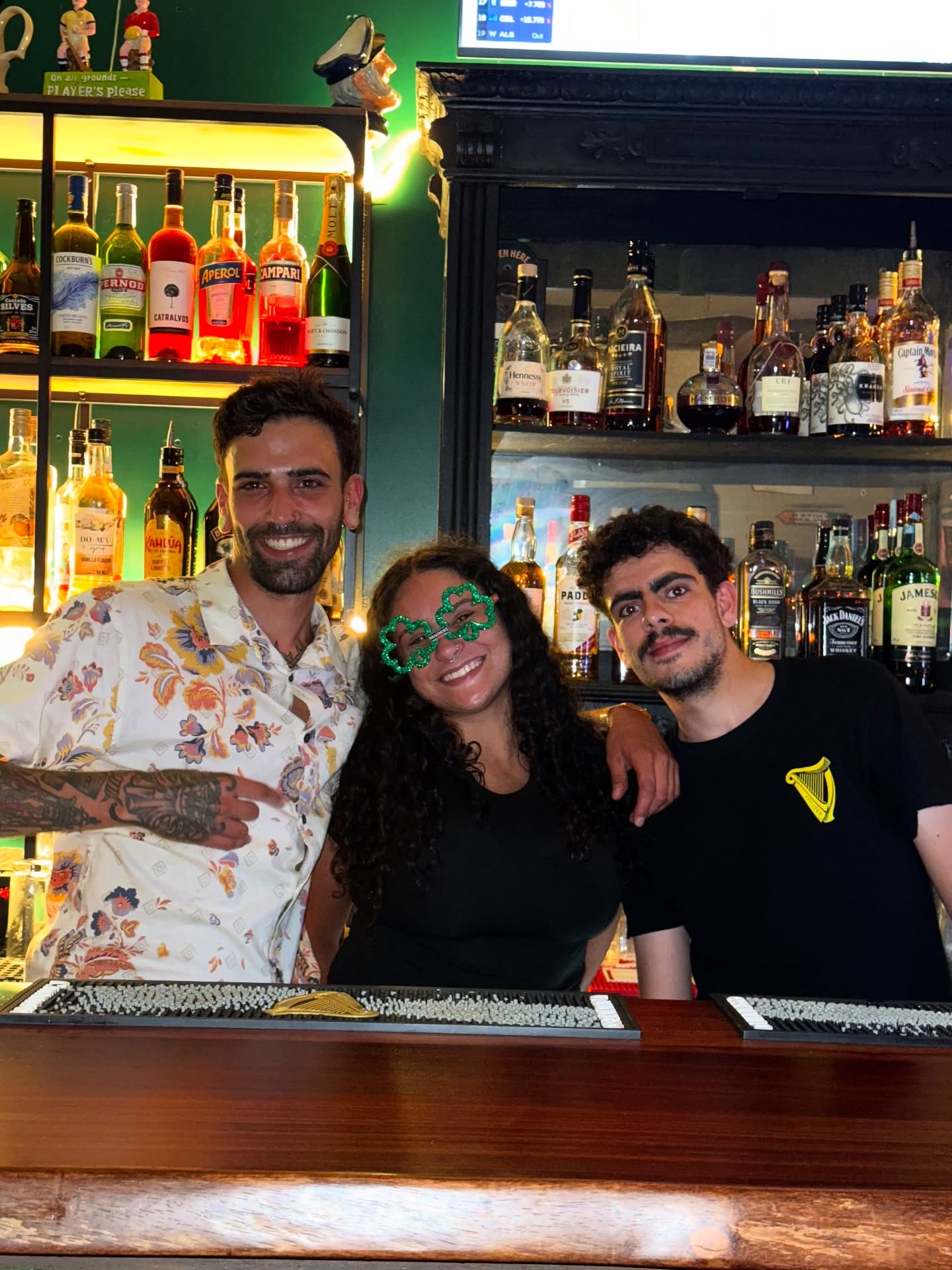 Staff behind the bar